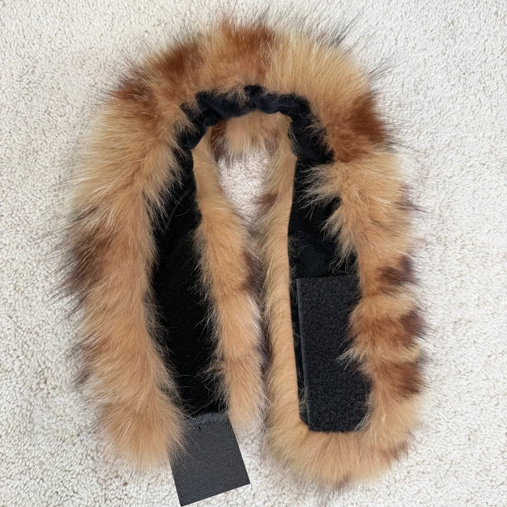 Genuine Dyed Fox Fur with Leopard Animal Print Headband Scarf Collar